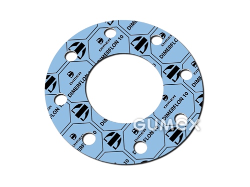 Teflónová doska DIMERFLON 10, hrúbka 2mm, 1500x1500mm, 80bar, PTFE, +260°C, svetlo modrá